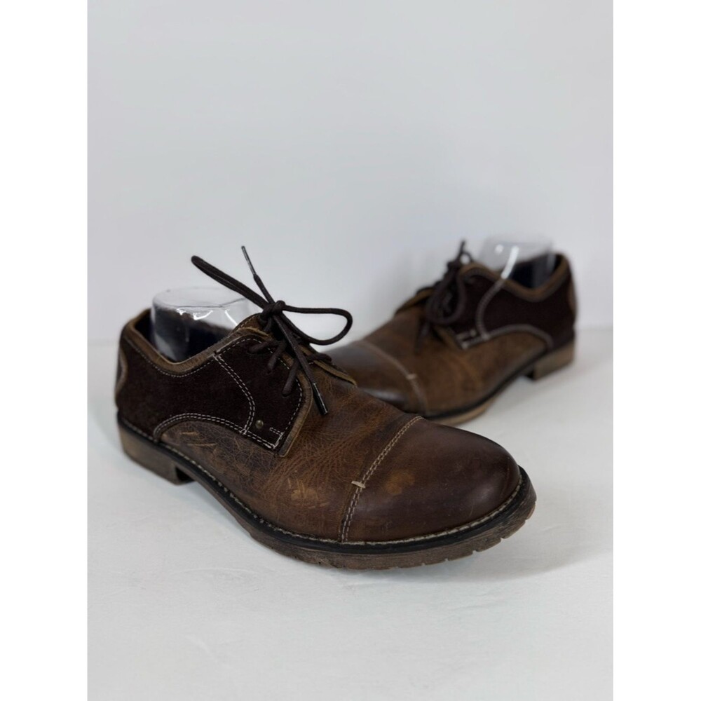 Bed-Stu Repeal Cap Toe Distressed Brown Leather Derby Shoe Men’s 10.5